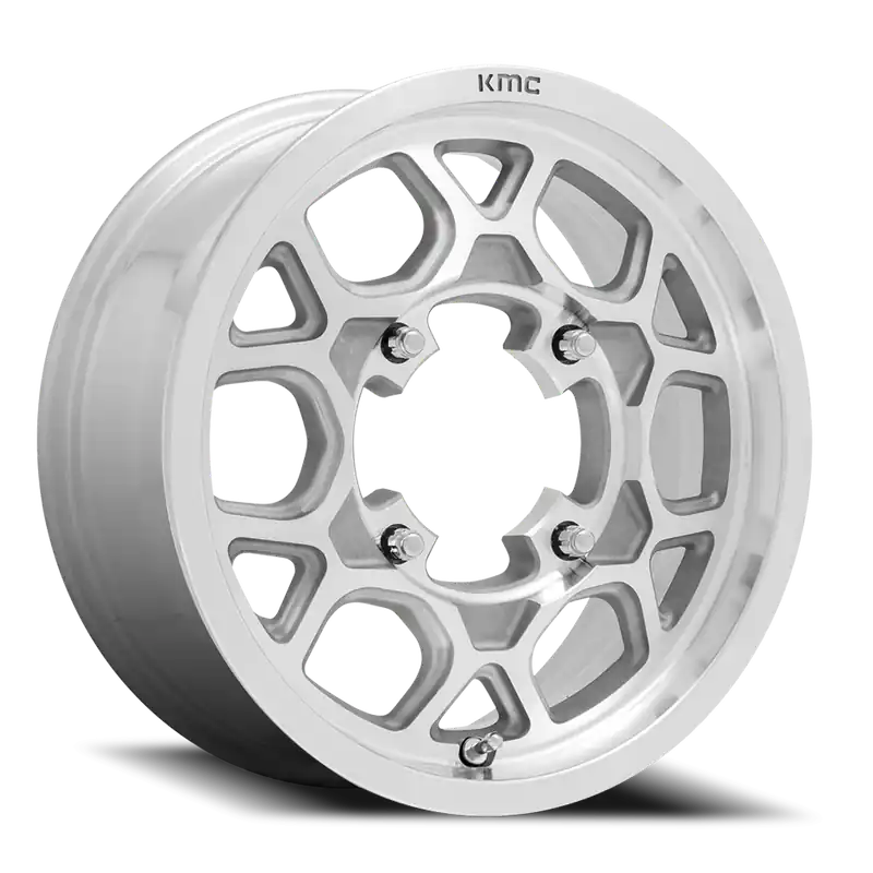 KMC Mesa Lite UTV KS133 15x6 +38 4x137mm 96mm Machined Silver Next Day Delivery