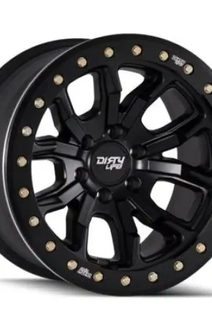 Dirty Life 9303 DT-1 17x9 / 5x127 BP / -12mm Offset / 78.1mm Hub Matte Black Wheel - Beadlock Direct From Factory