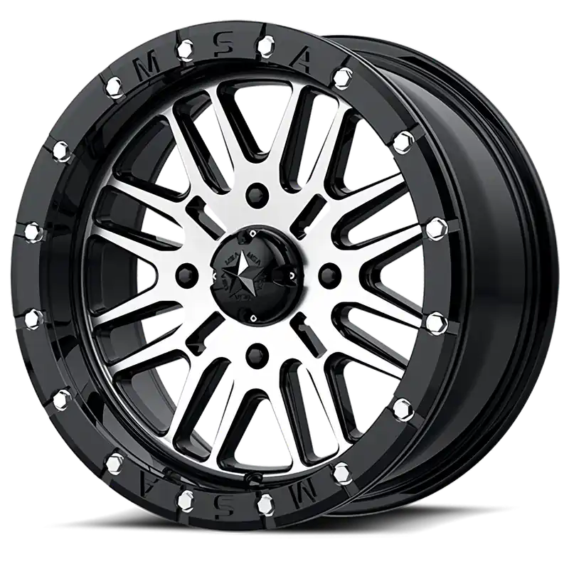 Budget MSA Brute Beadlock M37 16x7 +10 4x156mm 132mm Gloss Black Machined